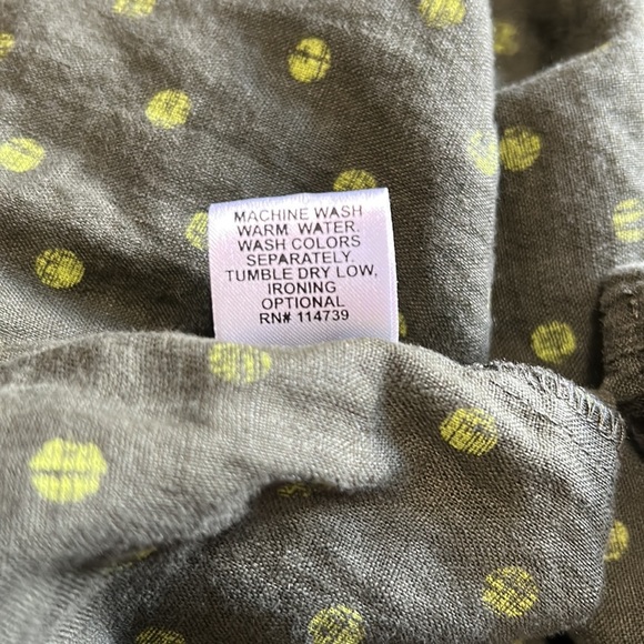 FLAX Linen Olive Green Polka Dot Sleeveless Top Sz M - Picture 9 of 11